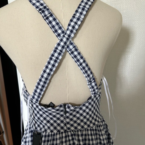 NWT Lulu’s navy gingham dress - Picture 8 of 13